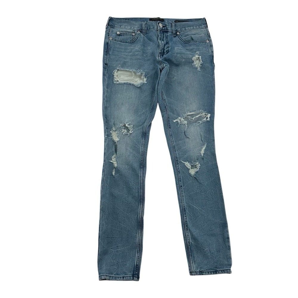 PacSun Skinny Distressed Ripped Grunge Light Wash Blue Denim Jeans Mens 30x32